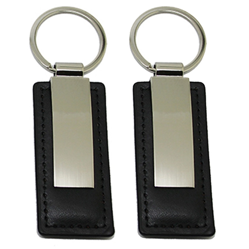 Custom logo blank blue leather keychain manufacturer