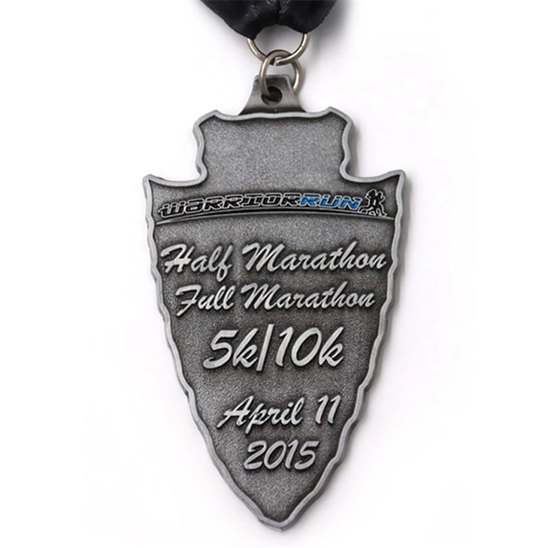 Factory custom sandblast 5k/10k marathon medals