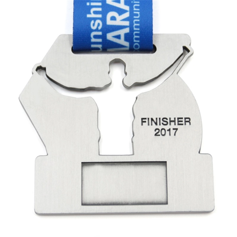 High quality silver marathon medal custom manufacturer