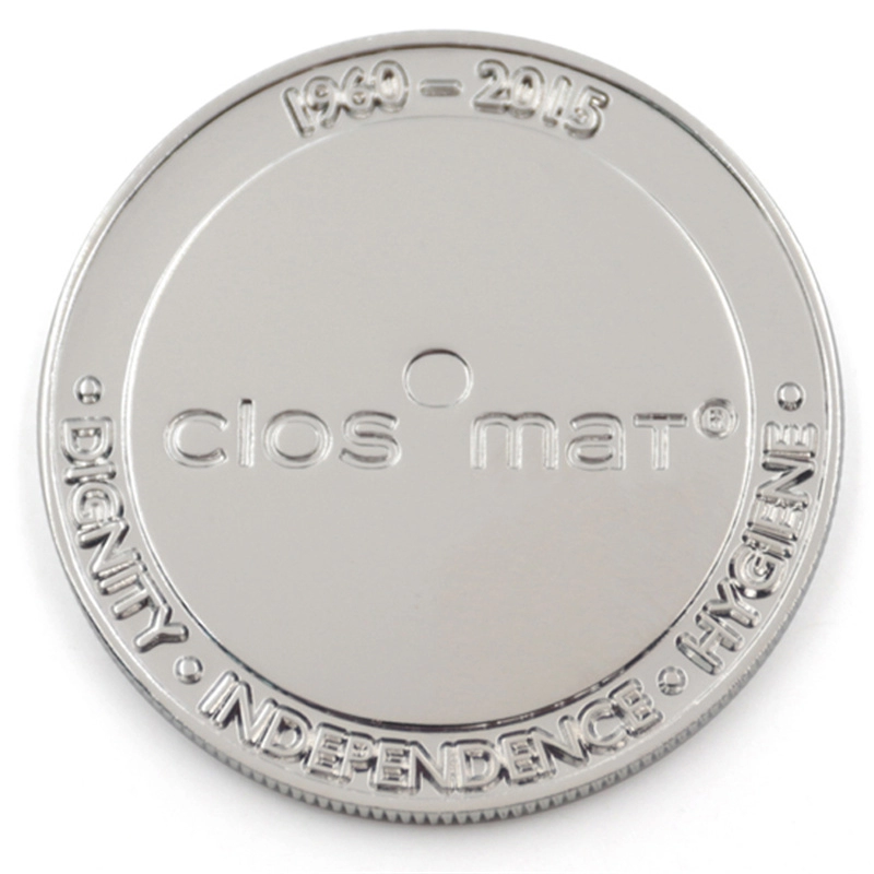Manufacturer custom anniversary shiny silver souvenir coins