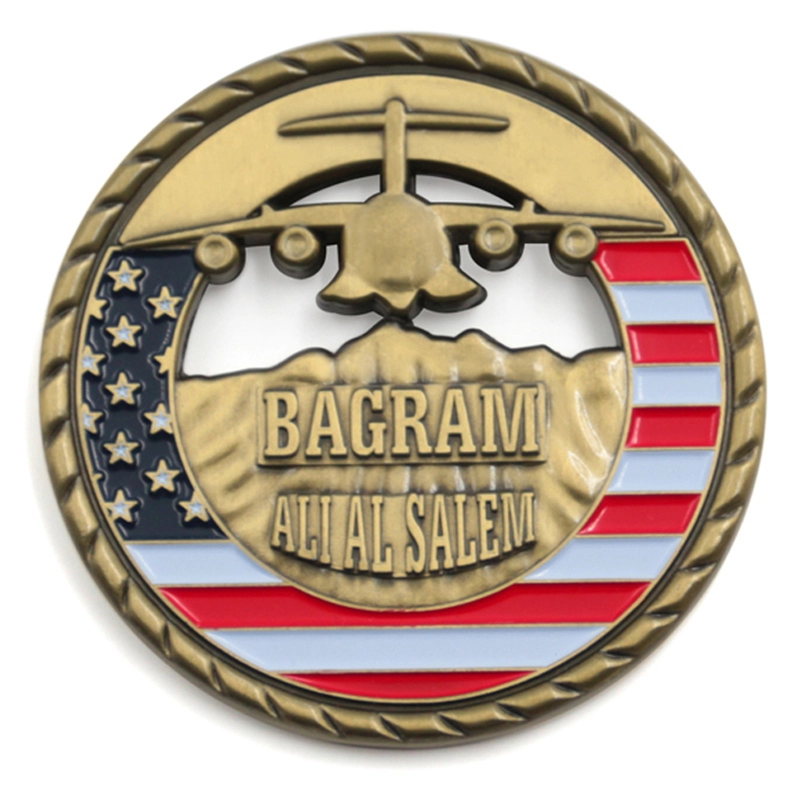 Factory custom cut-out military challenge coins
