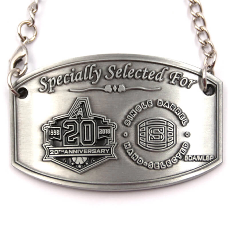 Factory custom 20th anniversary medal with metal chain