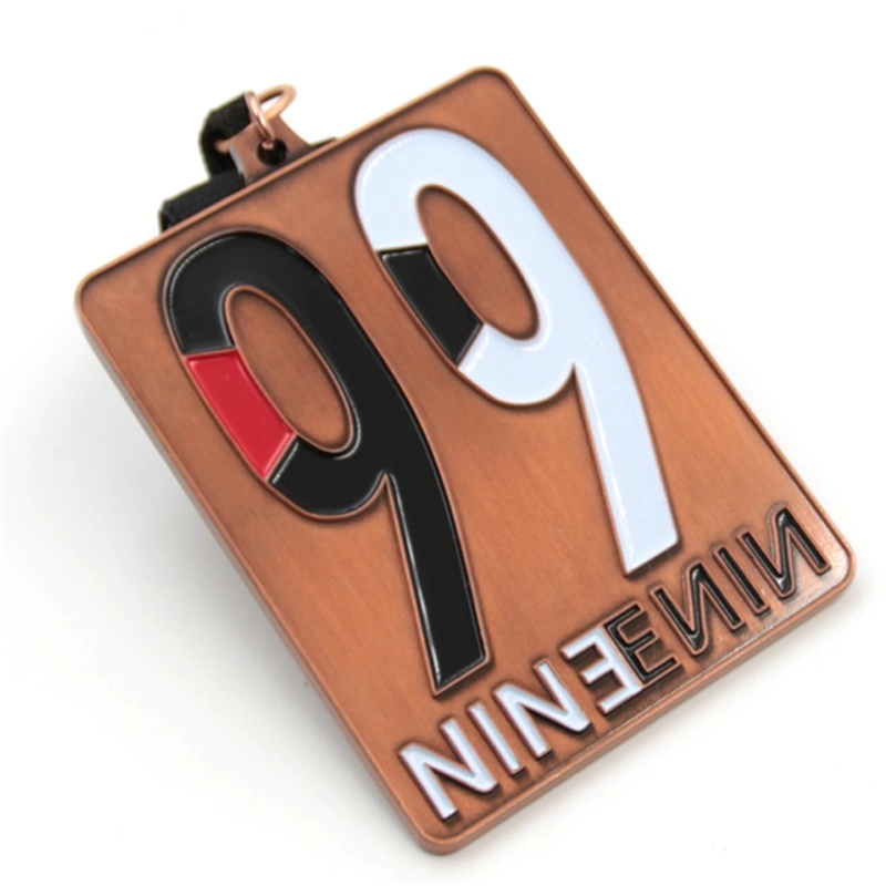 Square 99 logo NINE metal medal wholesale manufacturers