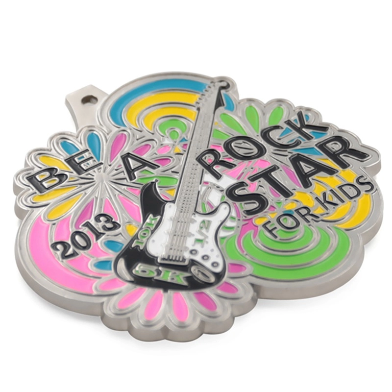 Custom rock star 5k 10k medal for kids