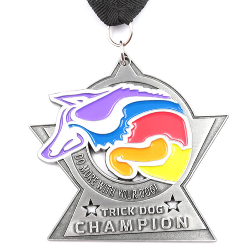 Enamel dog champion medal wholesale factory