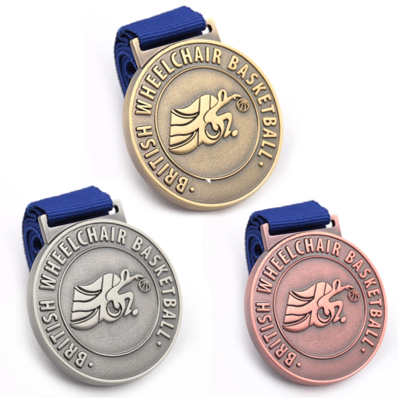 Custom gold silver bronze basketball medals manufacturer