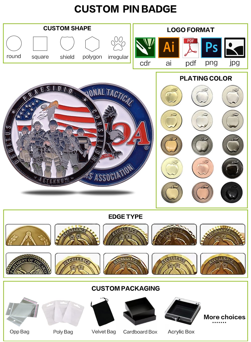 Oblique line edge commemorative coin