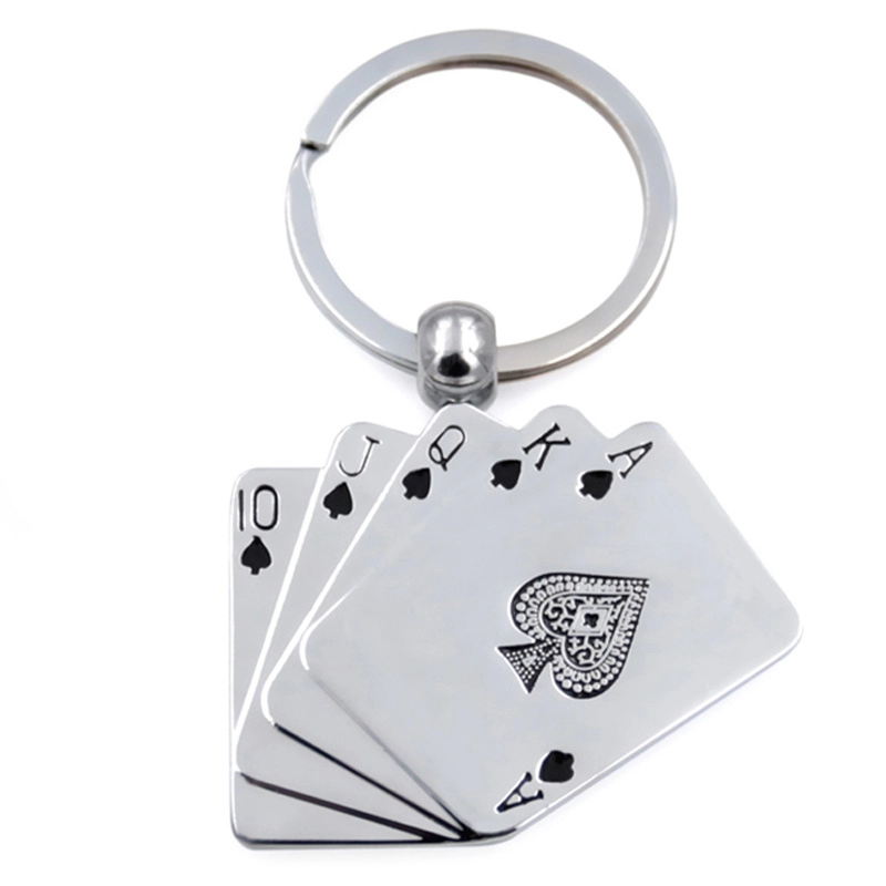 3d poker metal keychain custom supplier