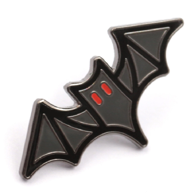 Halloween theme bat enamel badge supplier