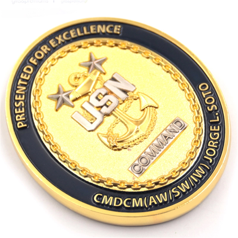 Factory custom plating enamel military challenge coin