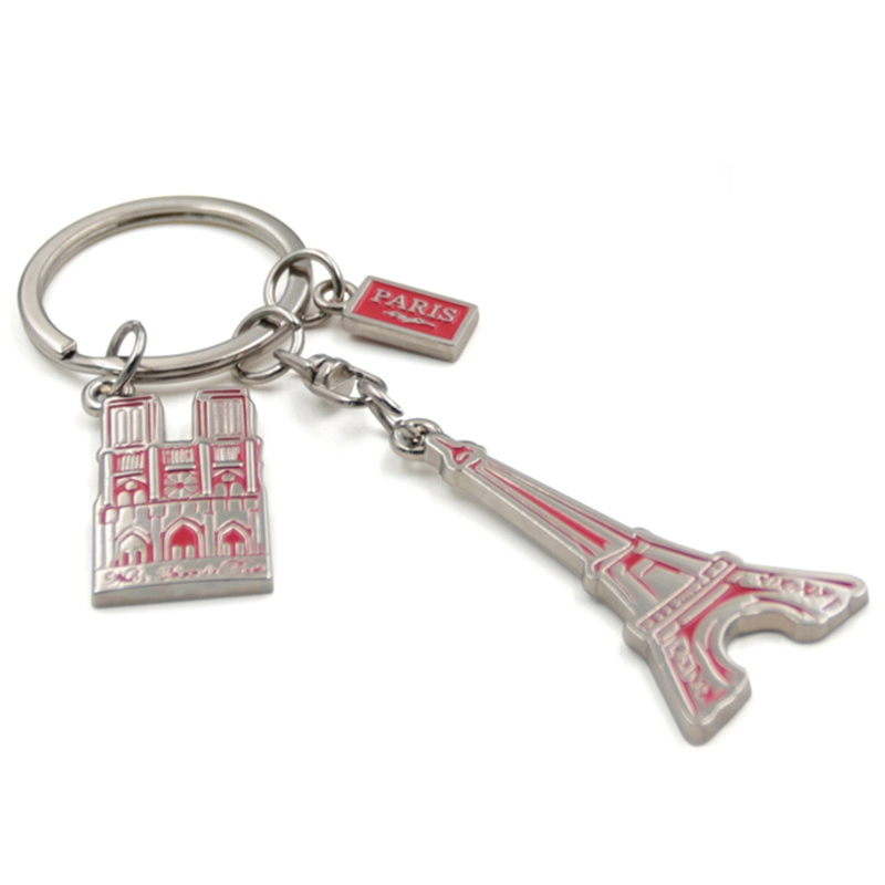 Paris eiffel tower metal keychain custom supplier