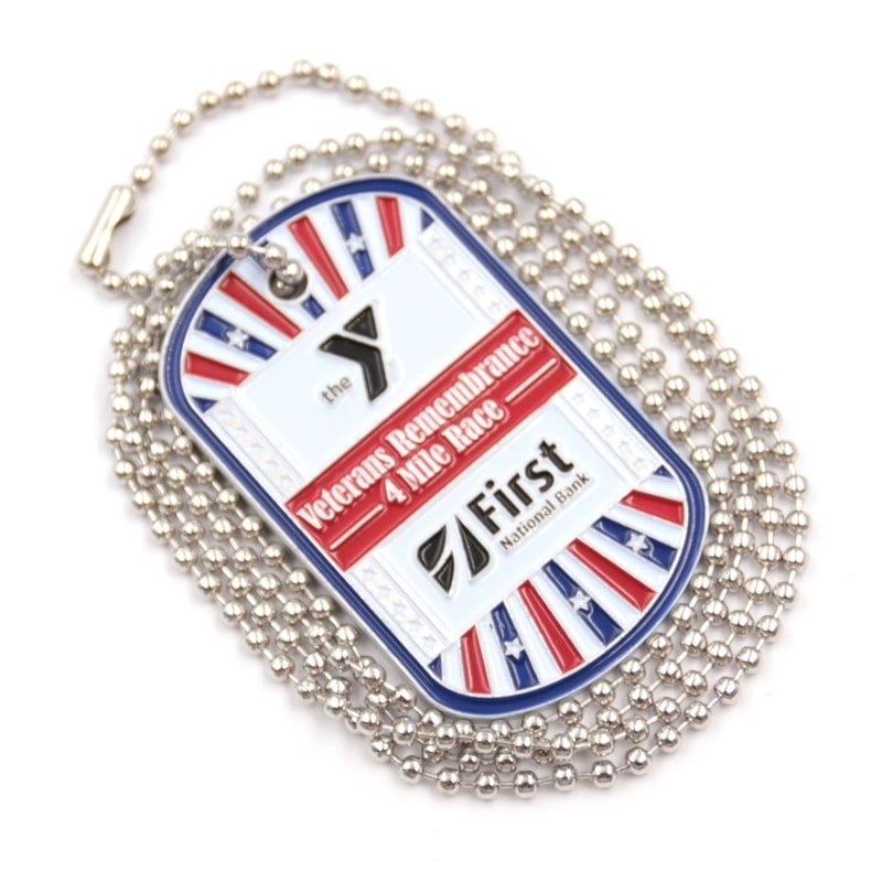 Single side enamel logo necklace dog tag custom supplier