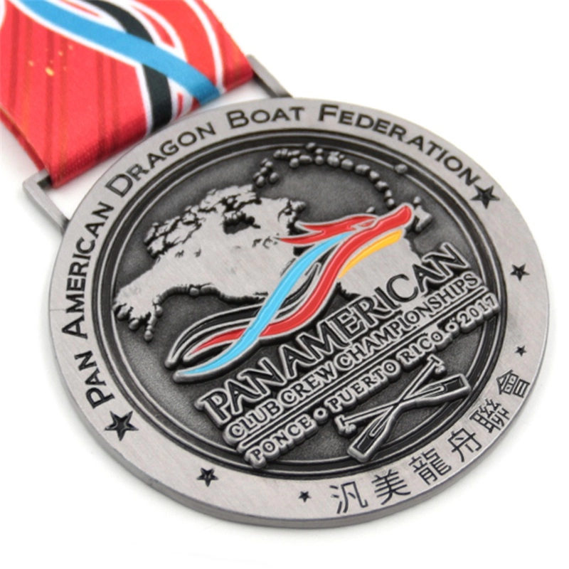 Dragon boat silver medal custom factory