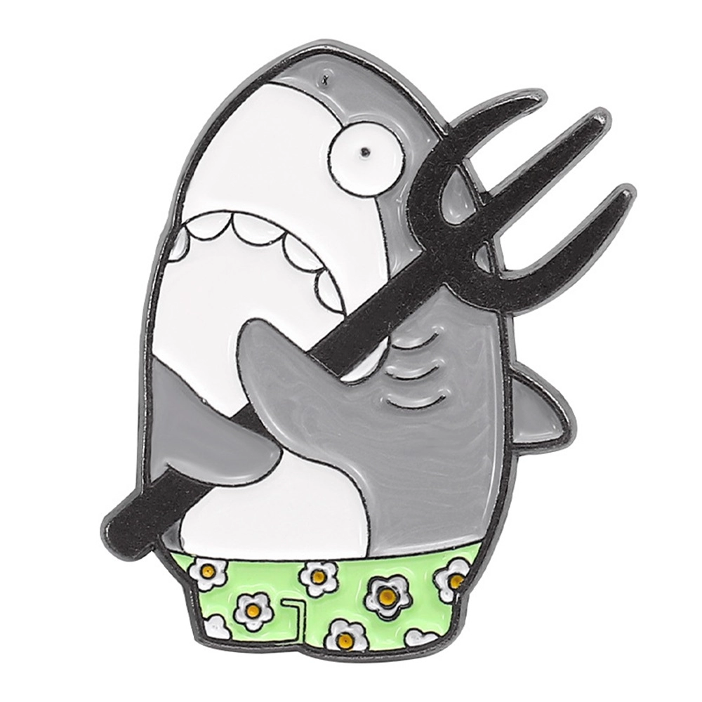 Factory price cute shark enamel pin custom