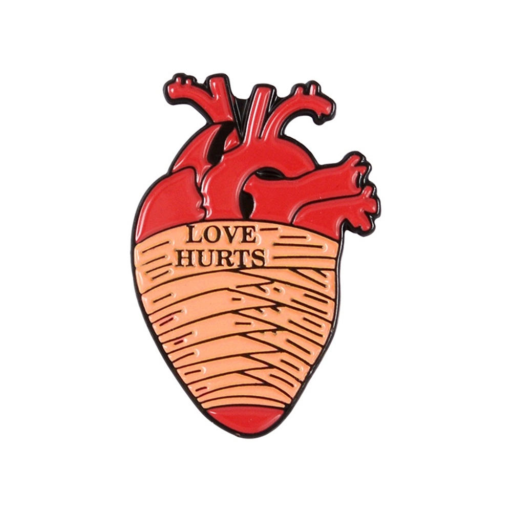 Custom color heart lapel pin badge