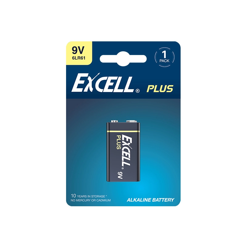High Voltage 9V Alkaline EXCELL-PLUS 6LR61 Batteries