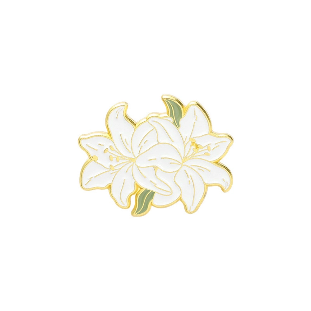 Enamel flower pin badge custom design