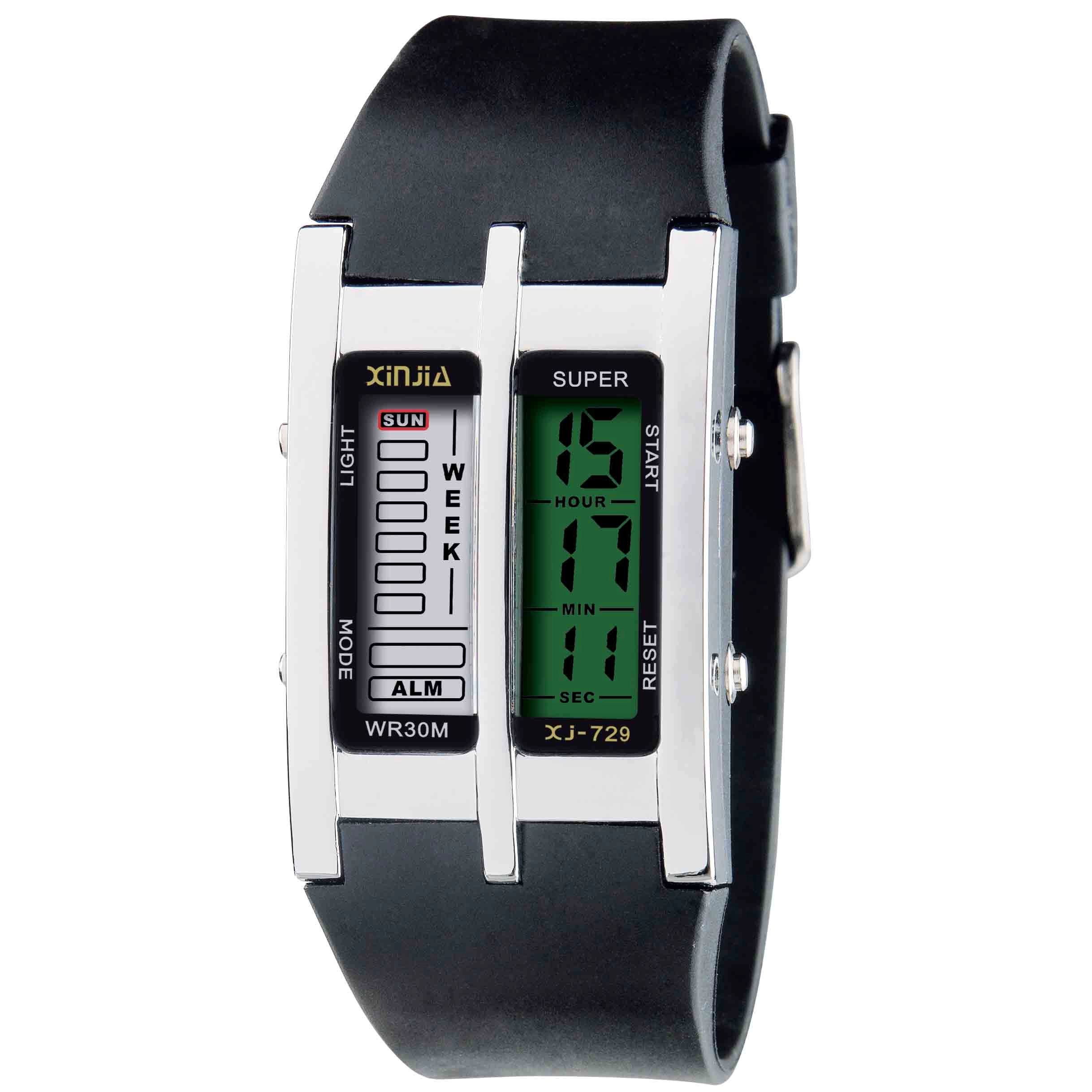 Double Screen Digital Water Resistant Wrist Watch