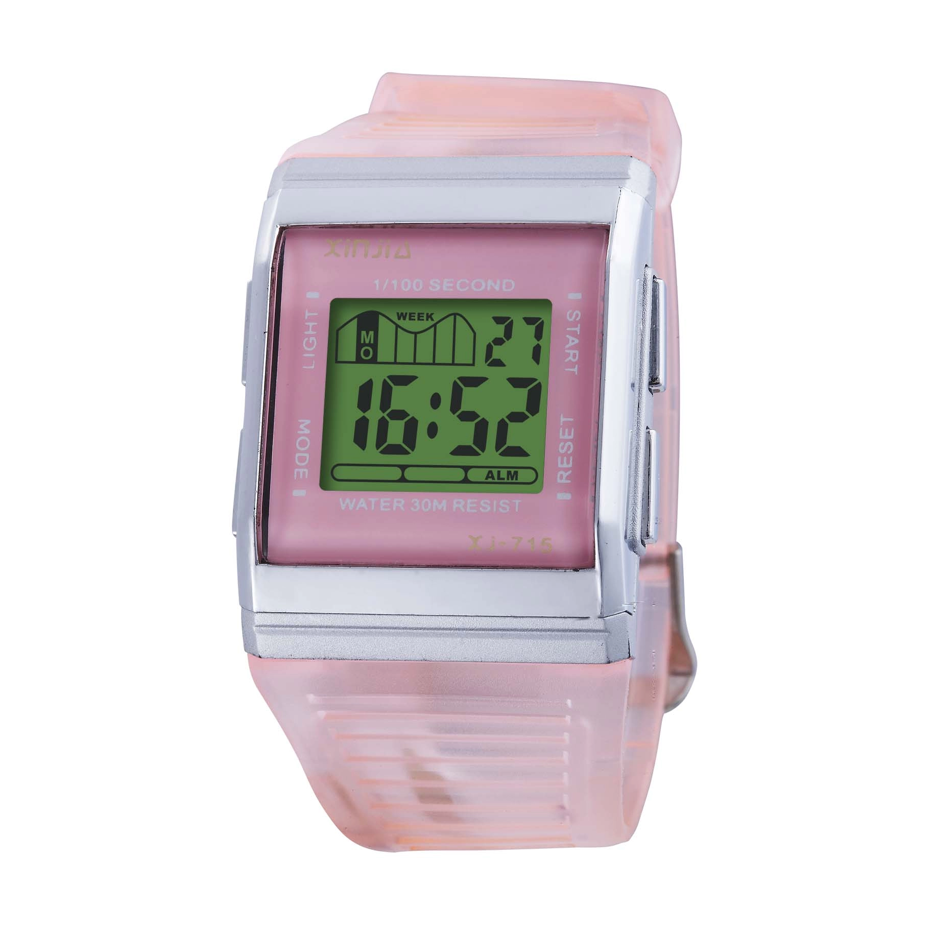 Ladies Square Green Screen Digital Water Resistant Wrist Watch