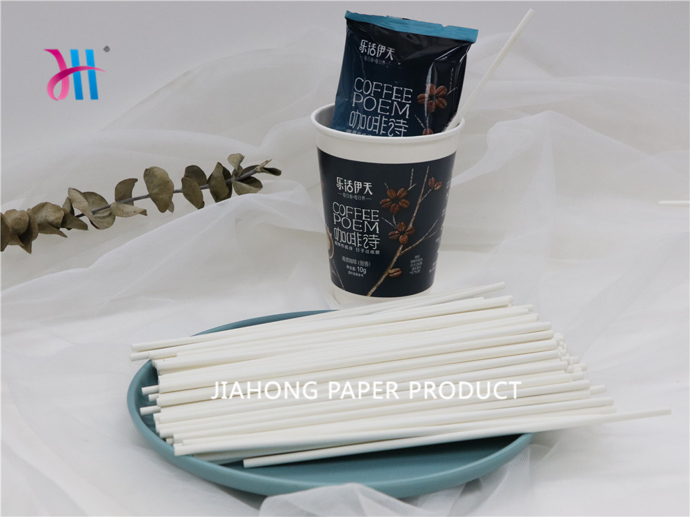 Environmental Biodegradable White Paper Coffee Stir Sticks