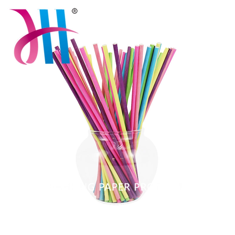 Custom Color Disposable Biodegradable Candy Paper Sticks 3.5*150mm