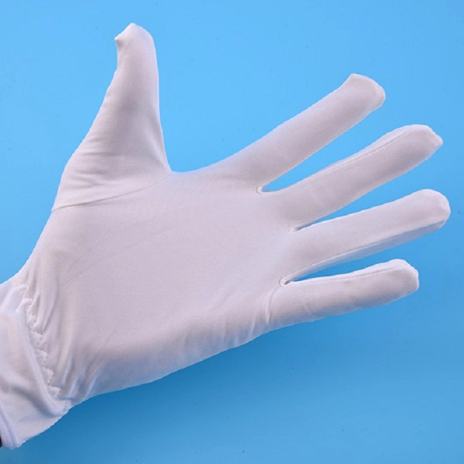 ESD Microfiber White Polyester Jewelry Glove