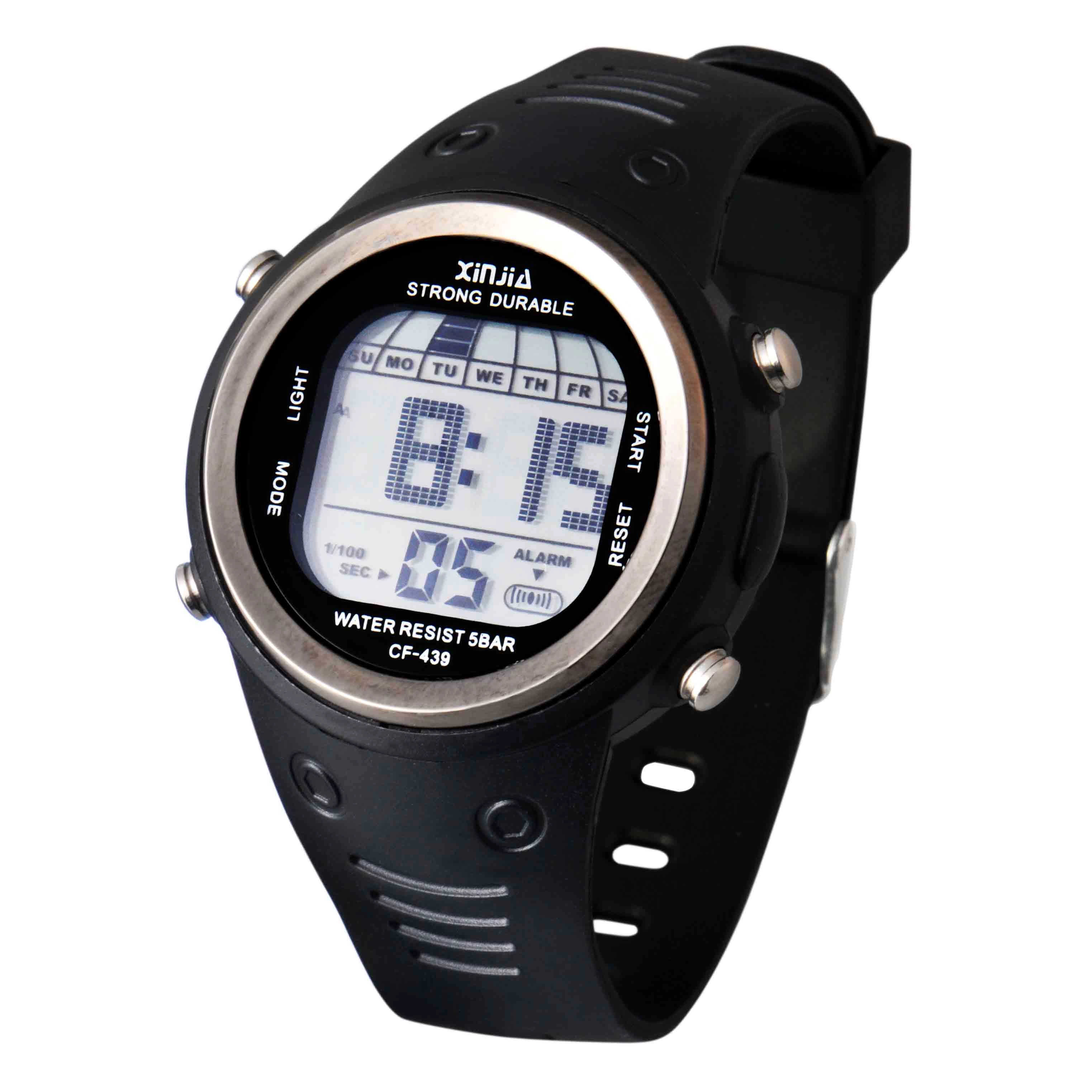 Classic Round Dial Waterproof Digital Wristwatch