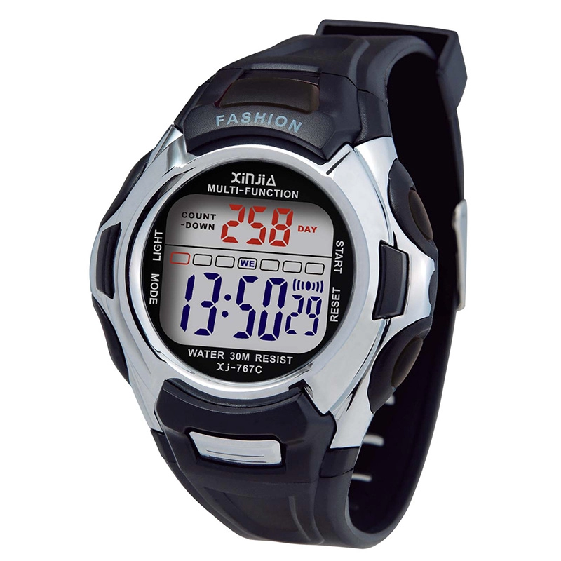 Simple Round Waterproof Countdown Digital Wrist Watch