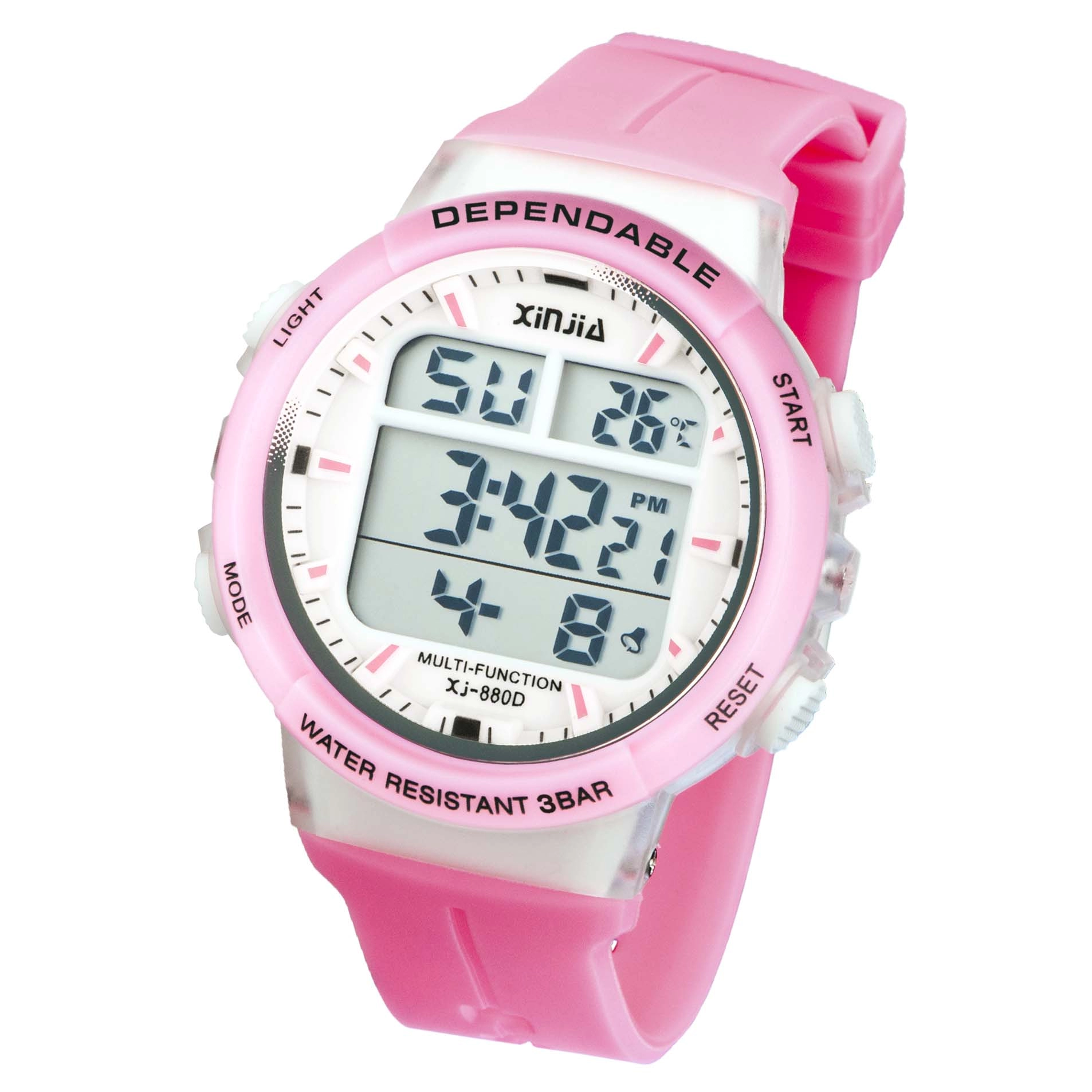 Water Resistant Digital Mens Wrist Watch With Temperature