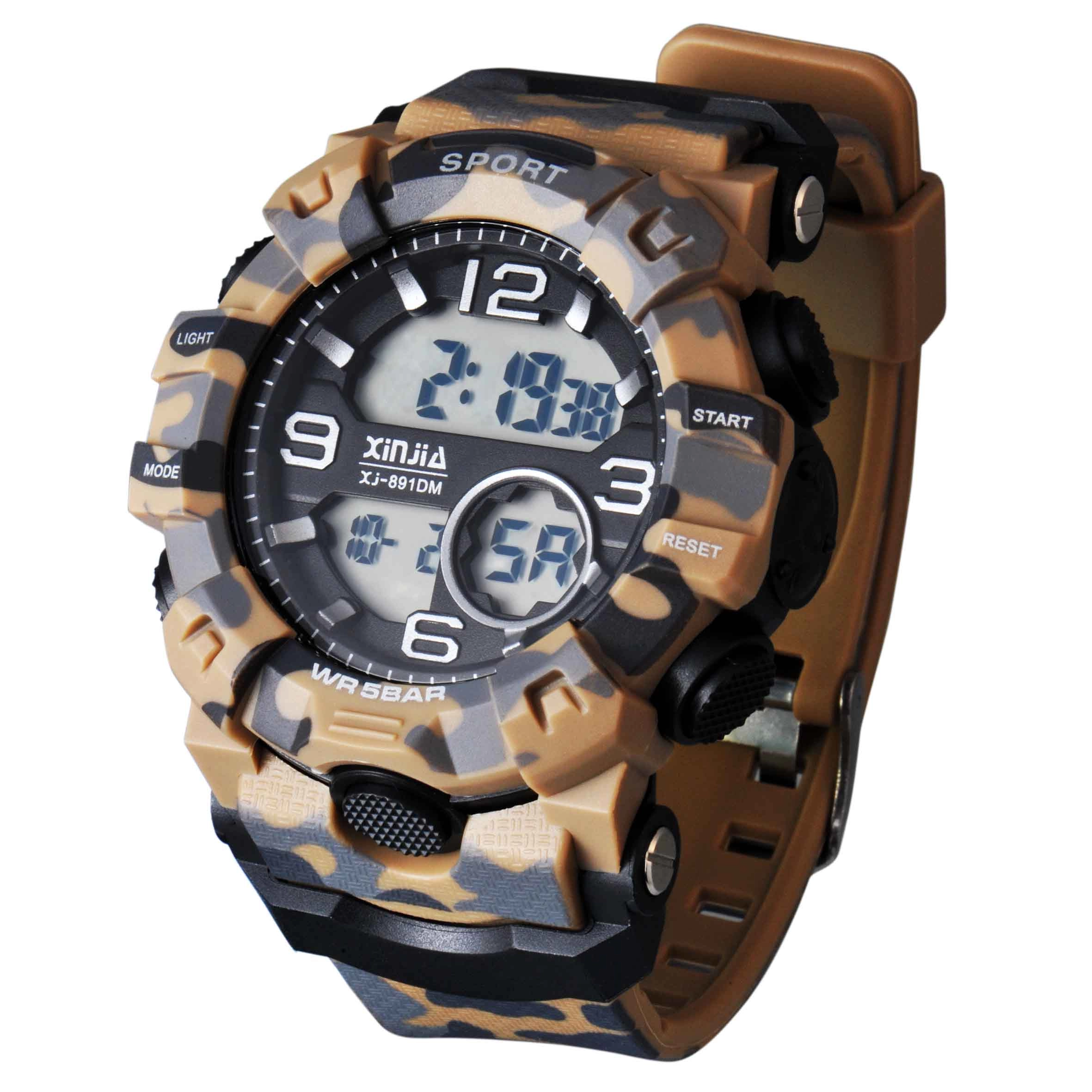 Military Colored Mens Outdoor Waterproof Digital Wrist Watch