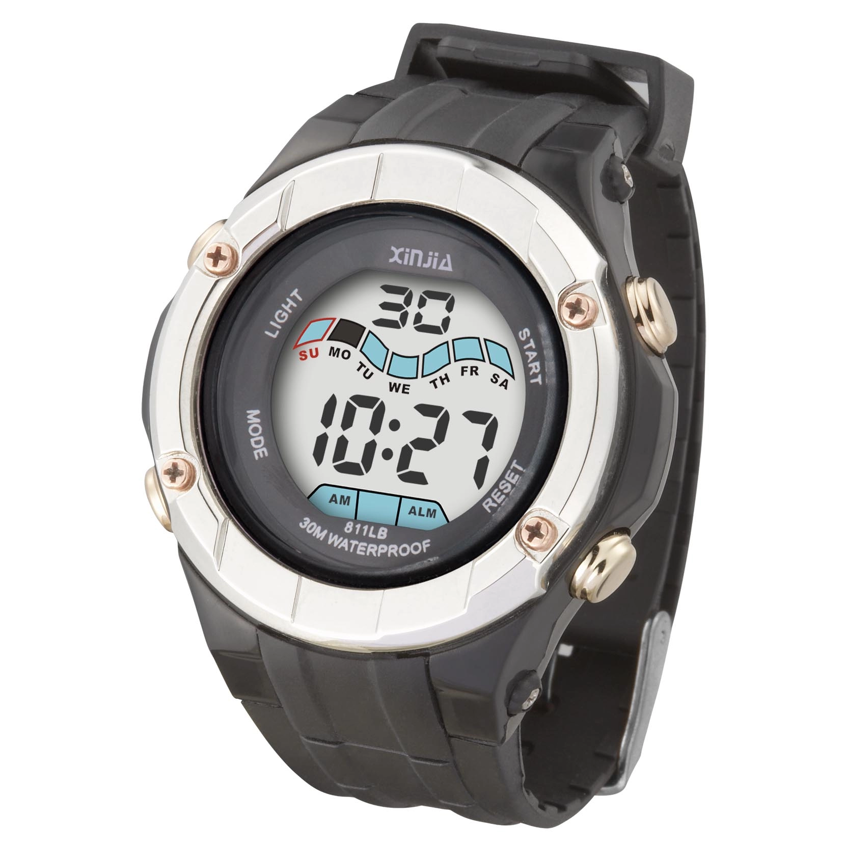 Alloy Watch Bezel Flashing Light Water Resistant Sport Men Wrist Watch