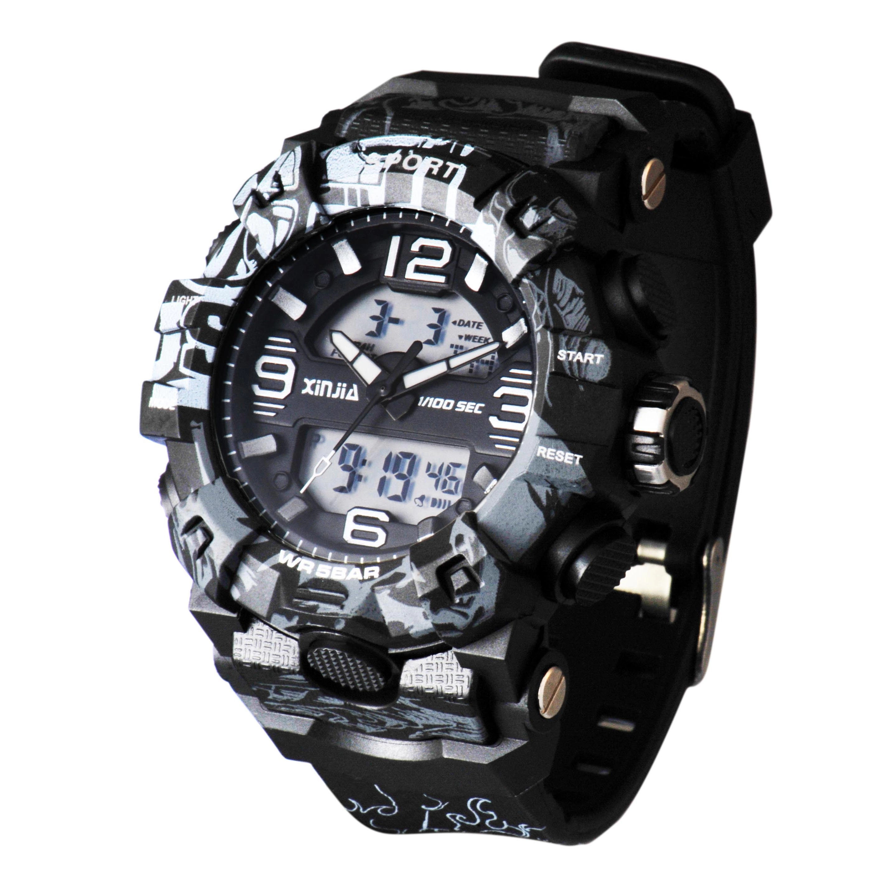 Waterproof Analog-Digital Camouflage Wrist Watch In Promotion