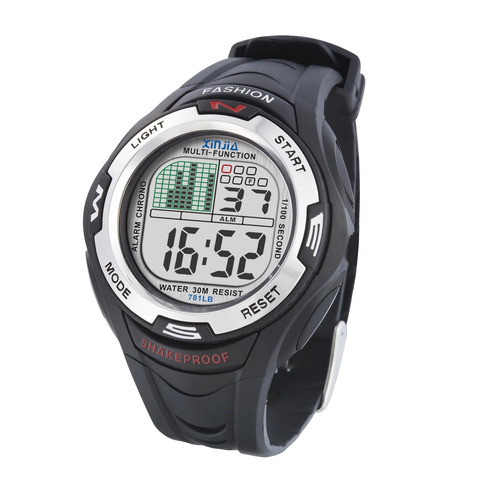 Alloy Watch Bezel Flashing Light Water Resistant Sport Wrist Watch