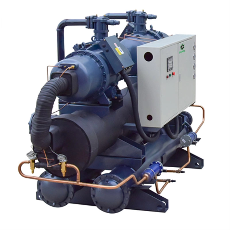 180 Ton double compressors water cooled screw chiller