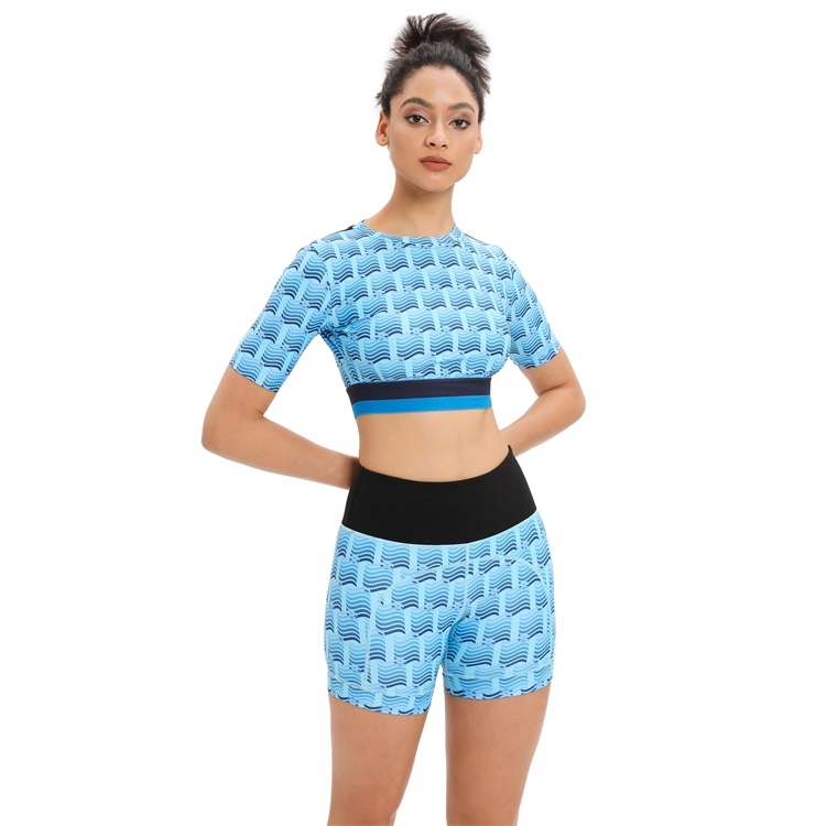 Digital print yoga shirts and shorts