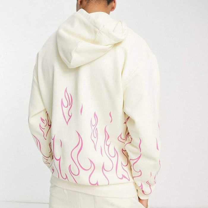 Wholesale Fire Printed Hooded Pullover