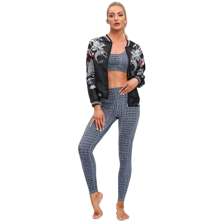 Women'S Casual Embroidered Bomber Jacket