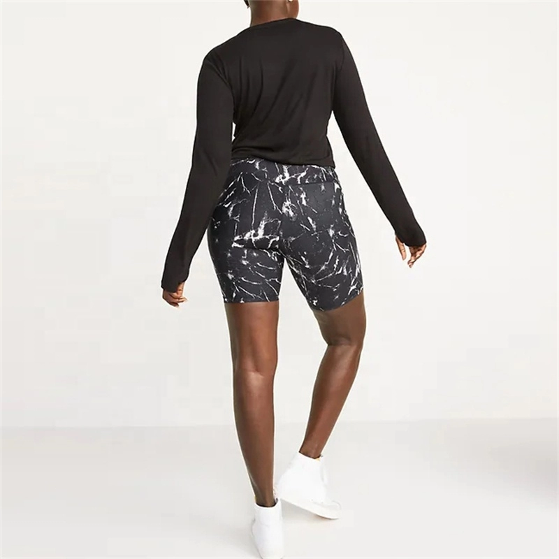 Sublimation Plus Size Yoga Shorts With Pockets