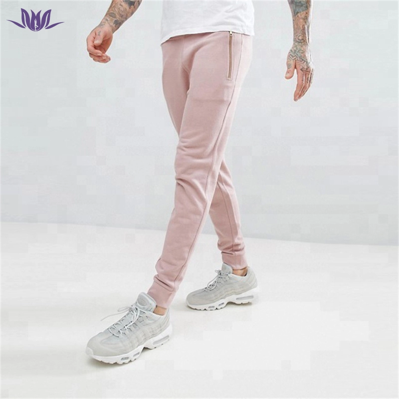Pink skinny men's jogger pants