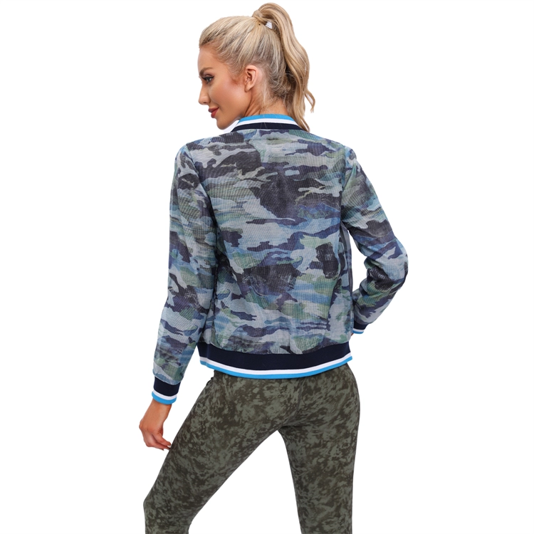 Women's Baseball Jacket with Camouflage Pattern