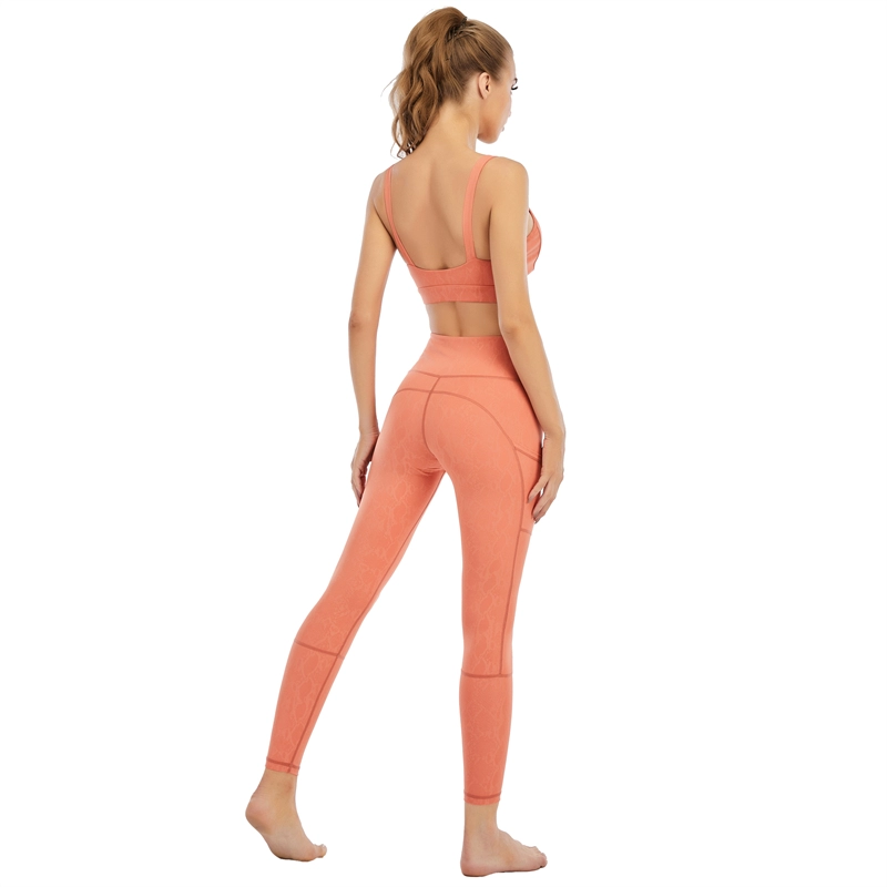 Orange Breathable Yoga Set For Woman