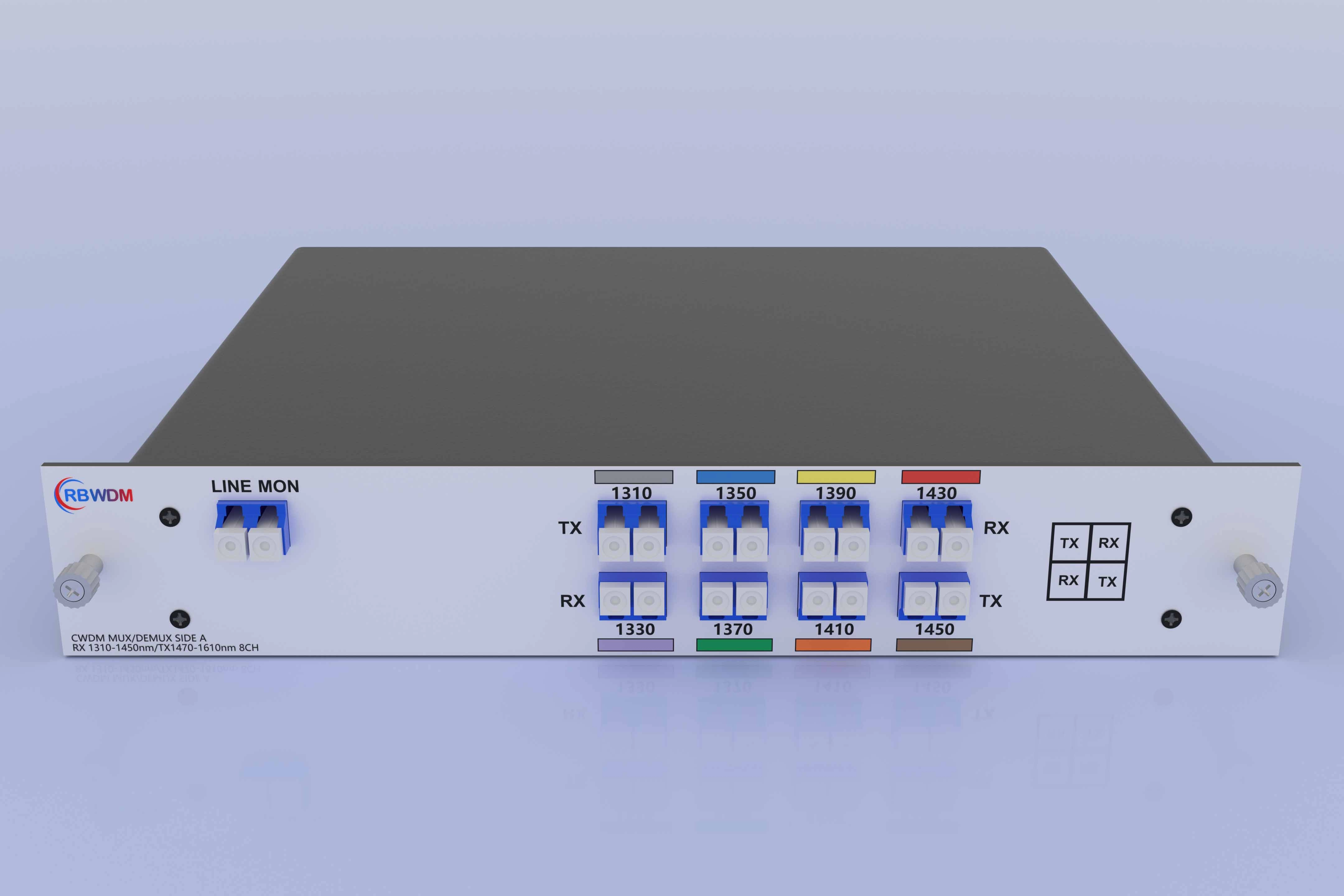 Single Fiber 8CH（16 Waves) CWDM MUX DEMUX With Monitor Port