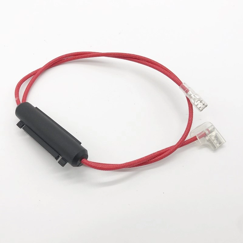 Flag Ring Terminal Silicone Braided Wire With Cartridge Fuse