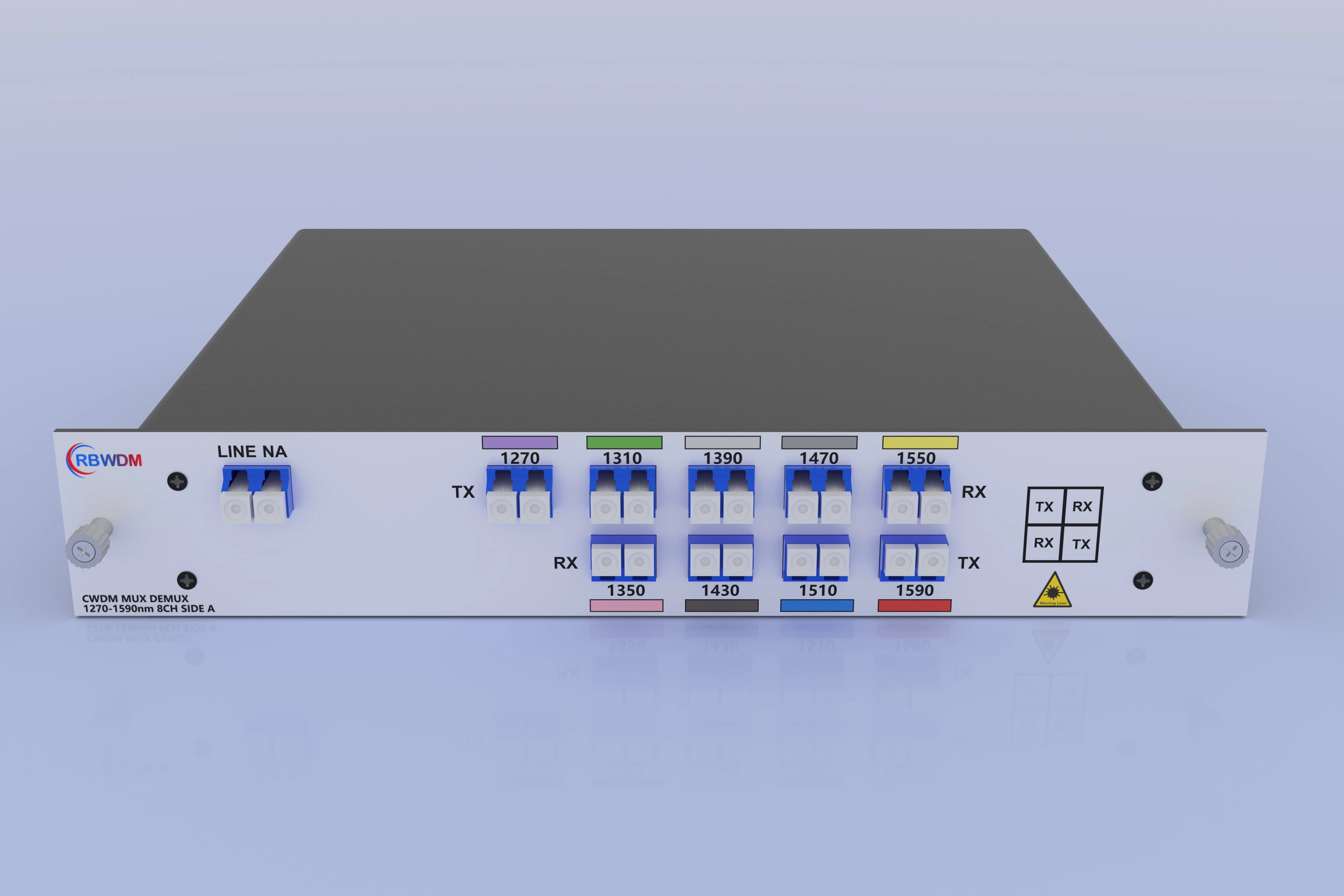 Single Fiber 9CH(18waves) 1270-1610nm CWDM MUX DEMUX Port, LC/UPC, Plug-In LGX Box