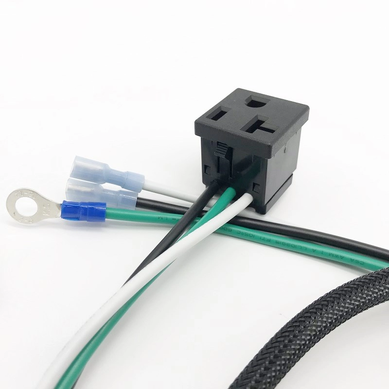Snap-in AC Power Plug & Receptacle NEMA 5-15R Wire Harness