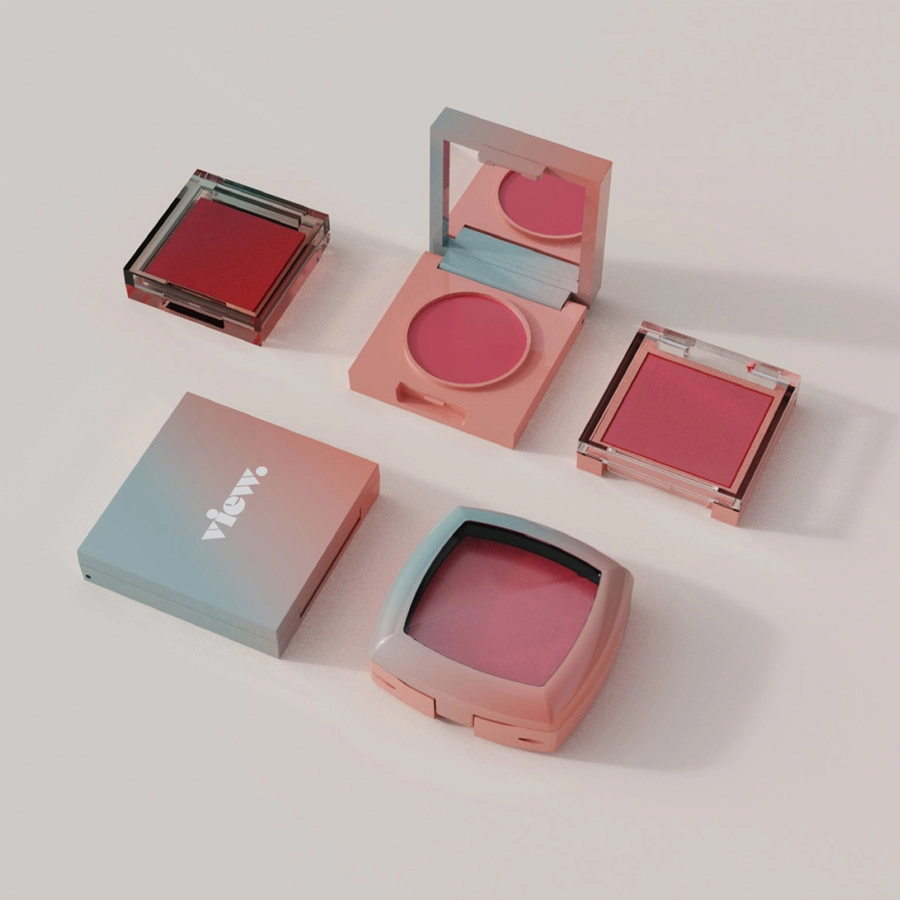 Square Single Well Square Case  Cosmetic Packaging