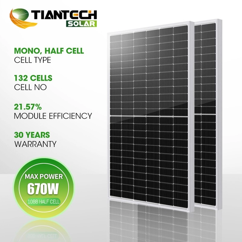 Half Cell PV Module 670W 660W 650W 640W Mono Perc Solar Panel 10BB
