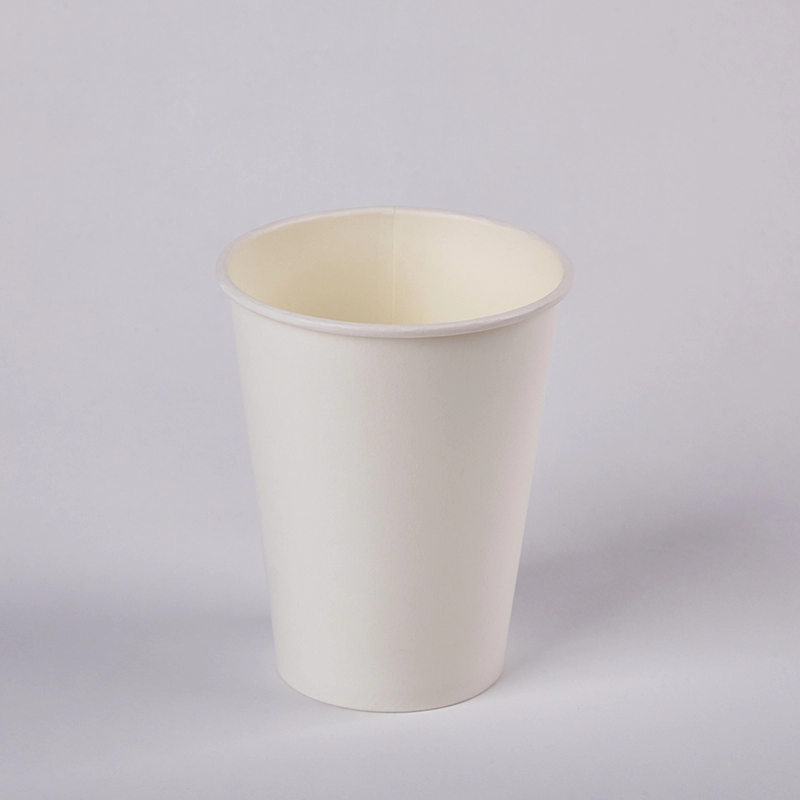 Plain White Custom Logo Disposable Compostable Single Wall Paper Coffee Cup