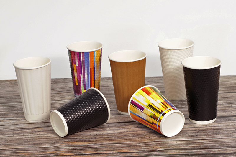embossed wall paper cup