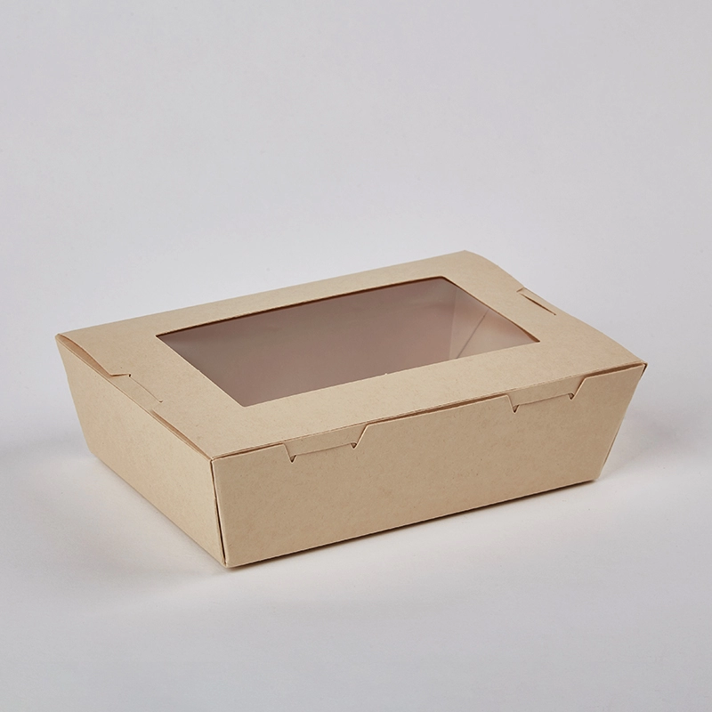 Takeaway Paper Lunch Boxes With PET Window